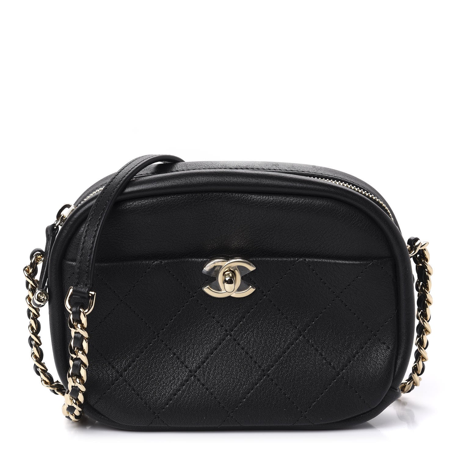 Chanel Goatskin Quilted Small Casual Trip Camera Case Black 1 of 11