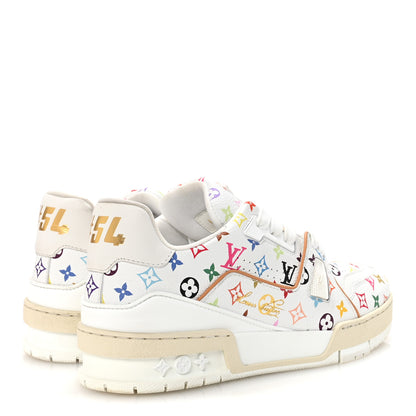 Louis Vuitton LV X TM Calfskin Monogram Multicolor Womens LV Trainer Sneakers 37.5 White 5 of 11
