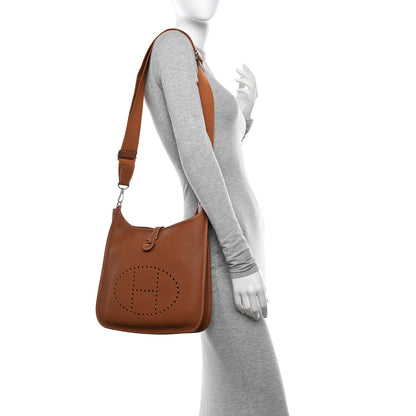 Hermes Taurillon Clemence Evelyne III PM Gold 2 of 11
