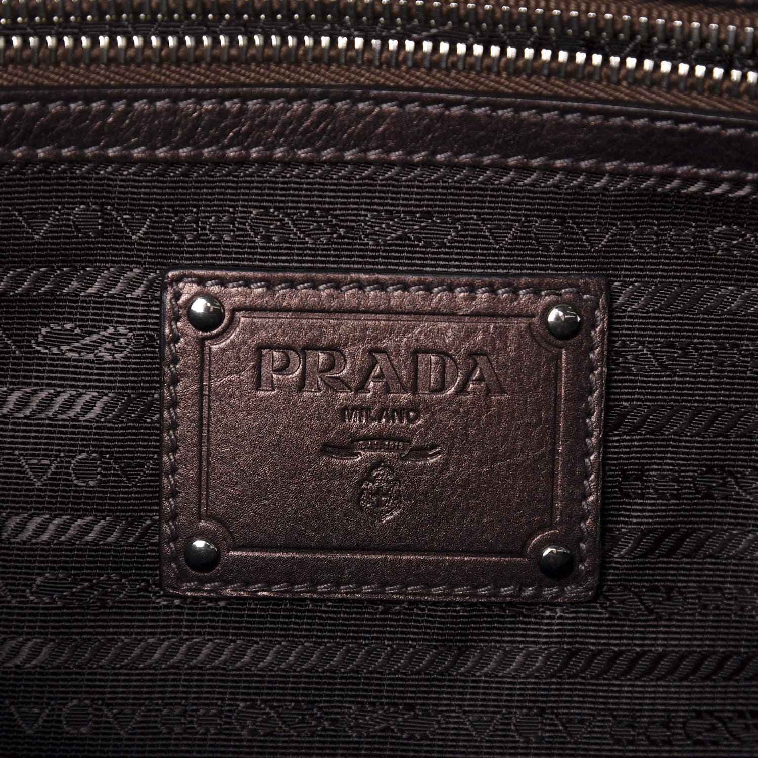 Prada Vitellino Mordo Bauletto Tote Antico Mordore 8 of 11