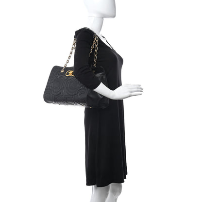 Salvatore Ferragamo Calfskin Quilted Gancini Shoulder Bag Black 2 of 10