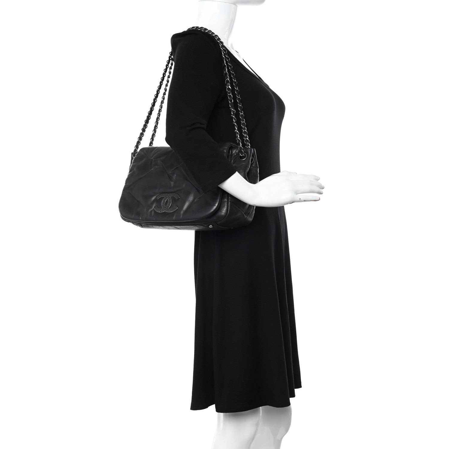 Chanel Iridescent Calfskin Glint Accordion Flap Black 2 of 19