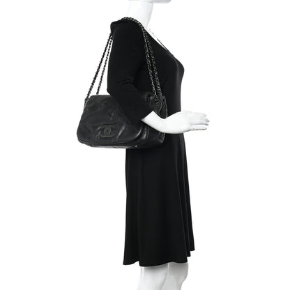 Chanel Iridescent Calfskin Glint Accordion Flap Black 2 of 19