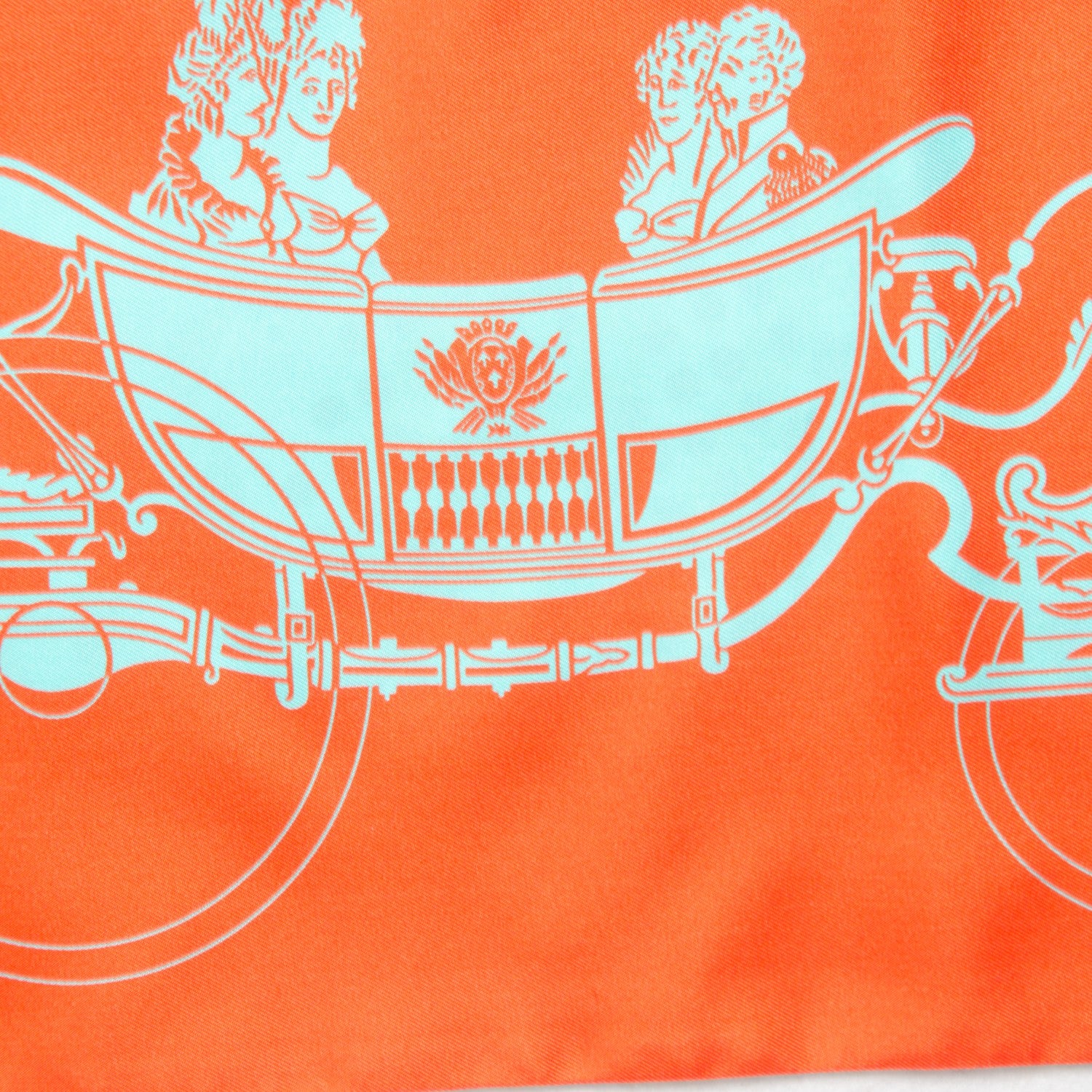 Hermes Silk Ex-Libris en Cravates Maxi Twilly Capucine Turquoise Saumon 9 of 11