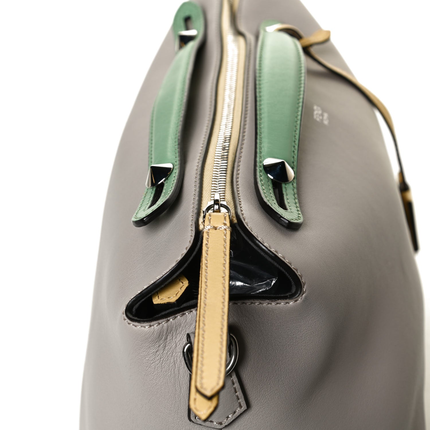 Fendi Vitello Dolce 4 Color Large By The Way Boston Bag Grigio Polvere Multicolor 15 of 16