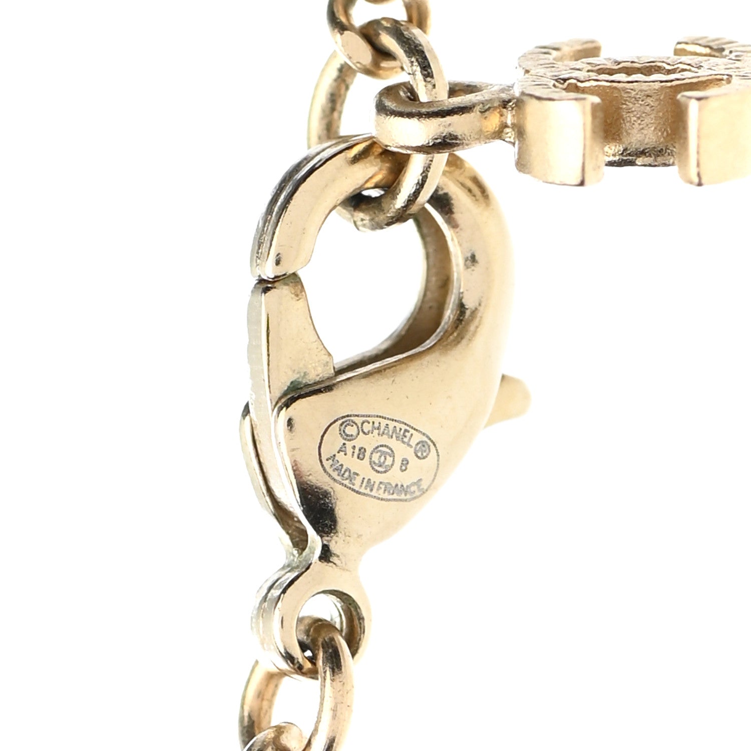 Chanel Crystal CC Pendant Necklace Gold 6 of 7