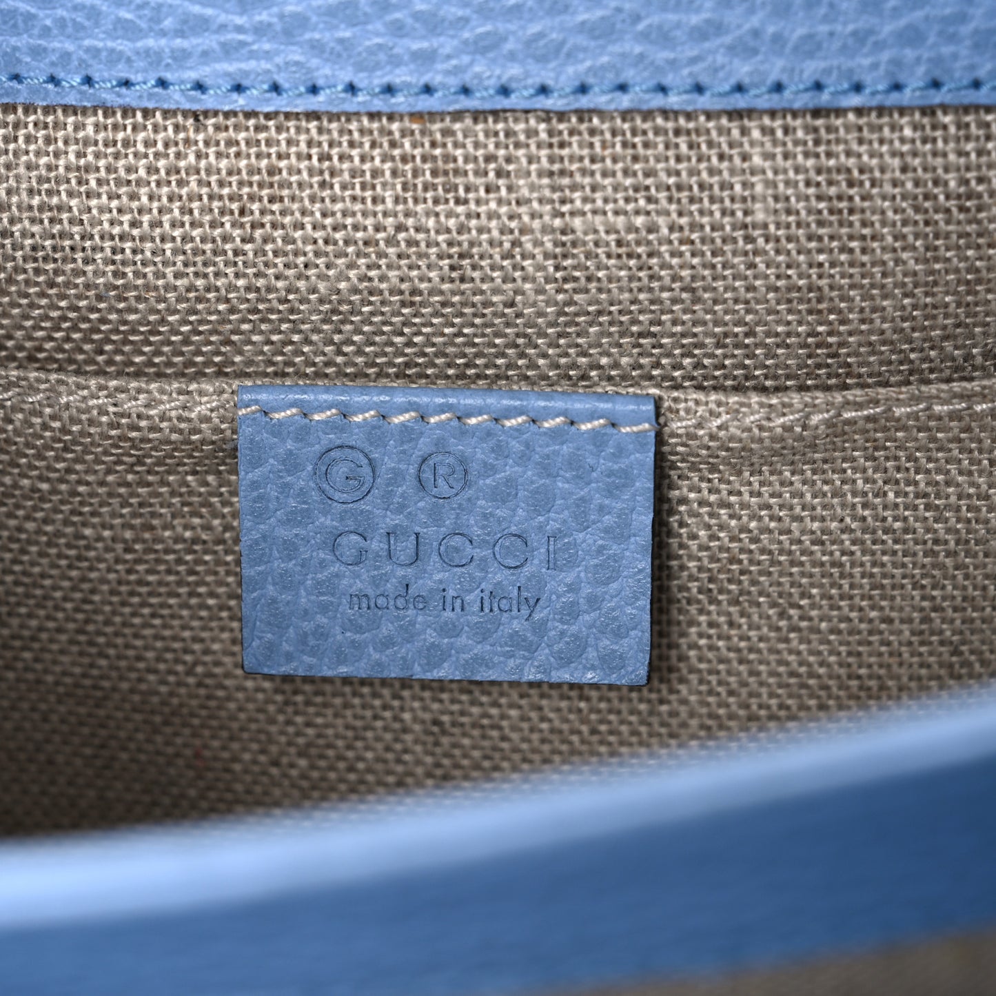 Dollar Calfskin Small Interlocking G Shoulder Bag Mineral Blue