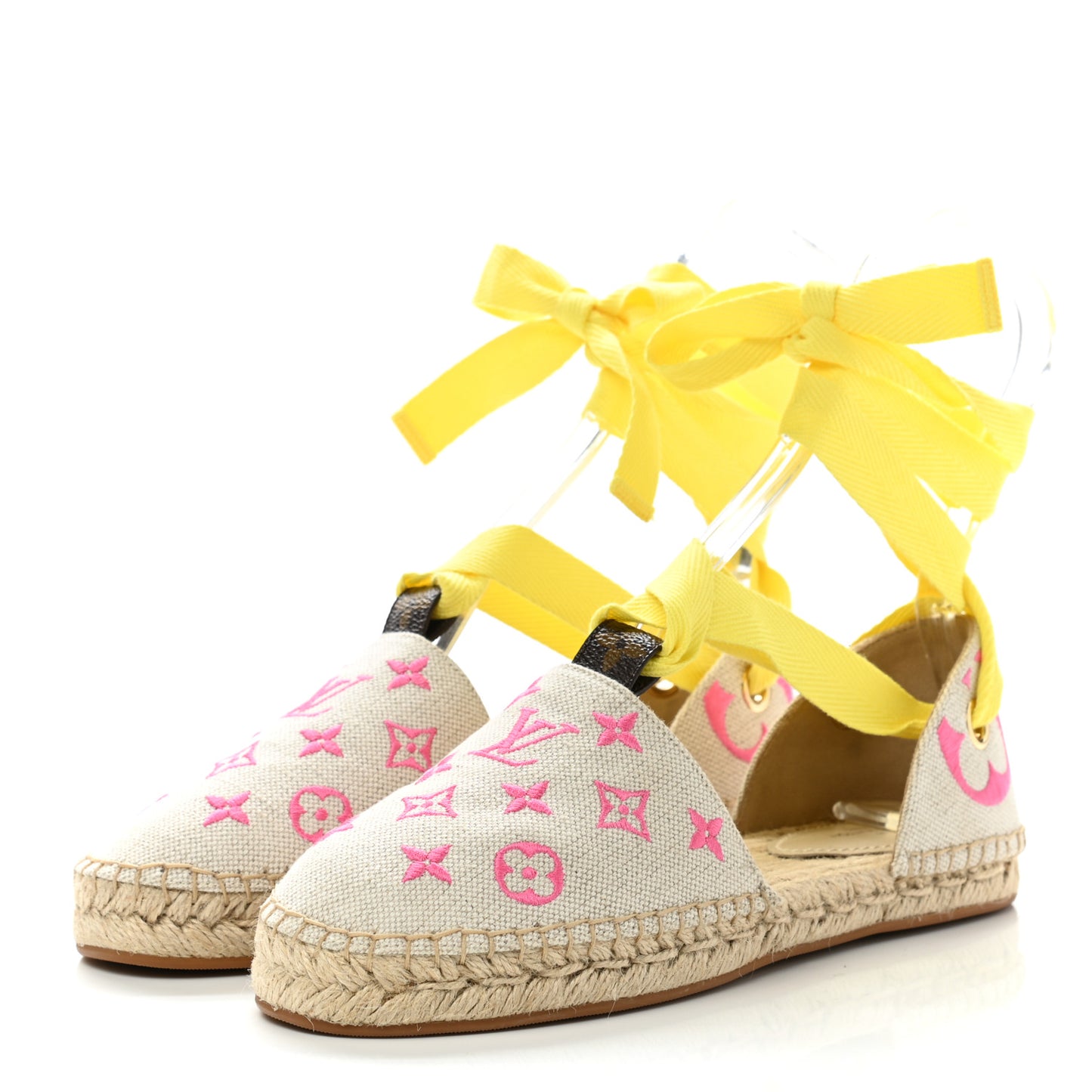 Canvas Monogram Starboard Espadrille Flats 39 Rose Pop