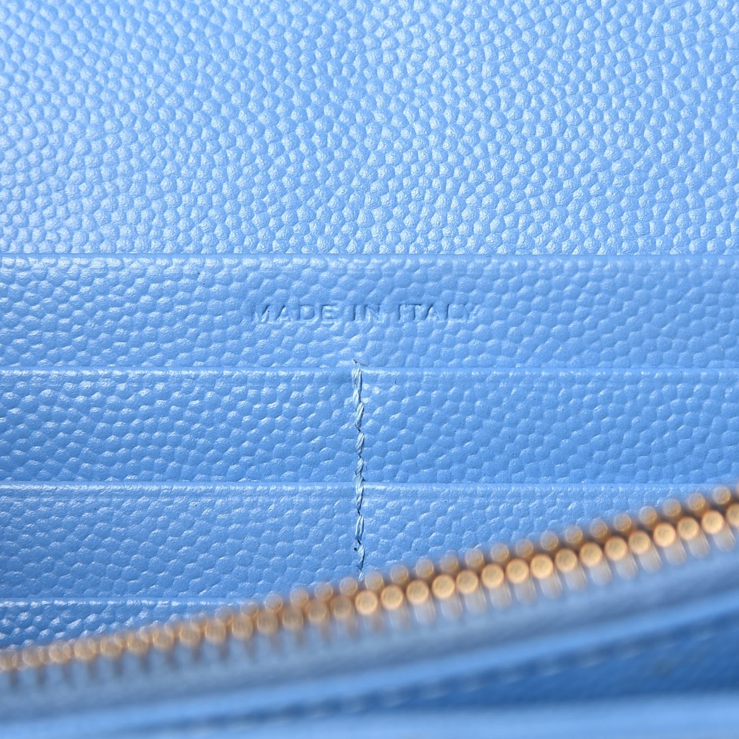 Saint Laurent Grain De Poudre Matelasse Large Monogram Flap Wallet Blue 7 of 12