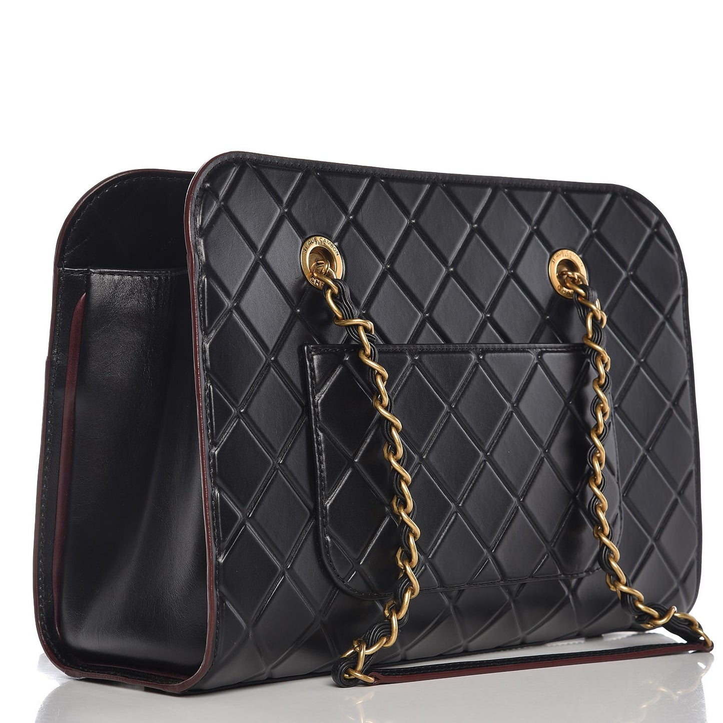 Calfskin Embossed Shopping Tote Black