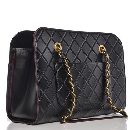 Chanel Calfskin Embossed Shopping Tote Black 3 of 8