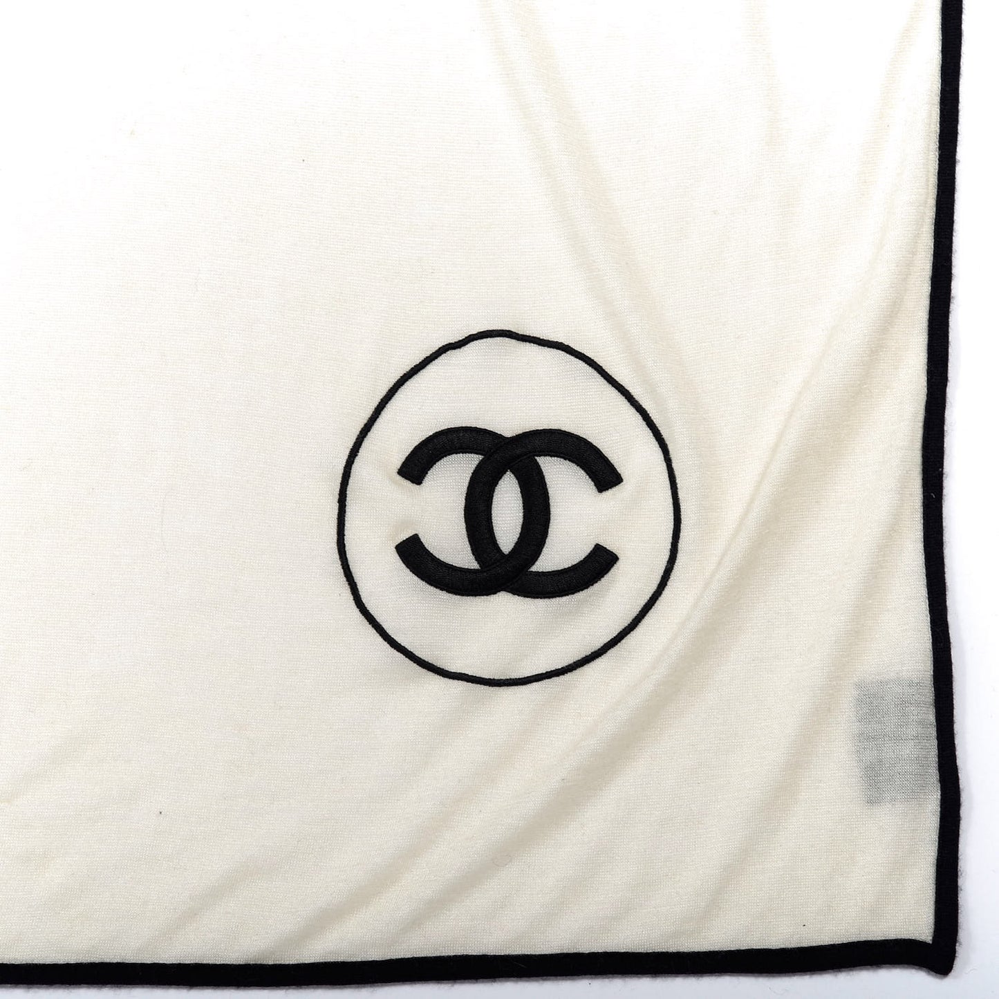 Cashmere Silk CC Scarf White Black