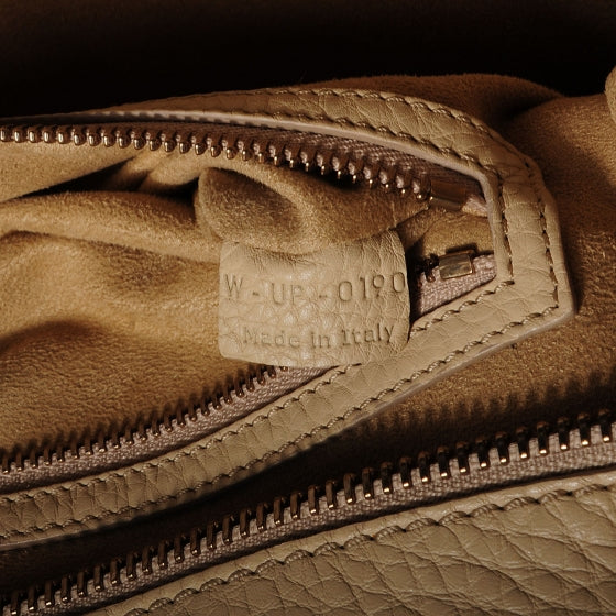 Pebbled Leather Mini Luggage Cream