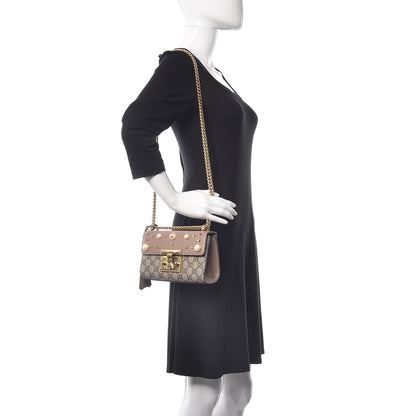 Gucci GG Supreme Monogram Studded Small Padlock Shoulder Bag Porcelain Rose 2 of 11