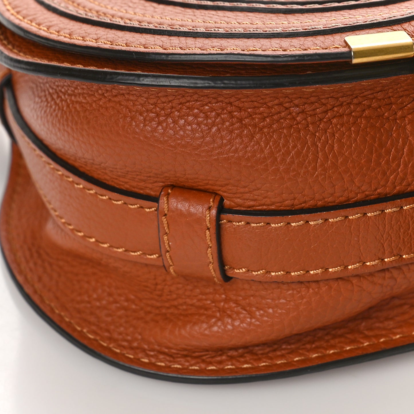 Calfskin Mini Marcie Round Crossbody Bag Tan