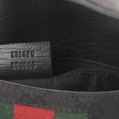 Gucci Monogram Web Horsebit Chain Clutch Black 7 of 12