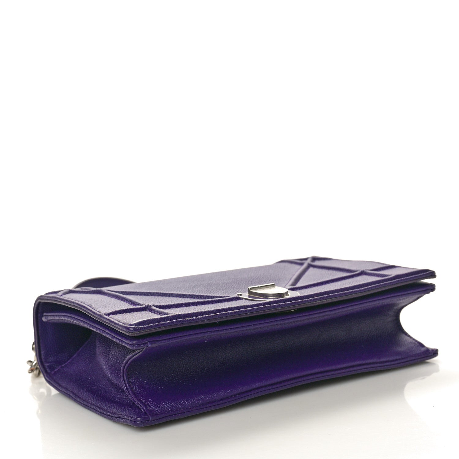 Christian Dior Grained Calfskin Medium Diorama Flap Bag Purple 4 of 10