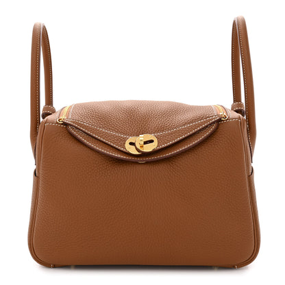 Hermes Taurillon Clemence Lindy 26 Gold 1 of 11