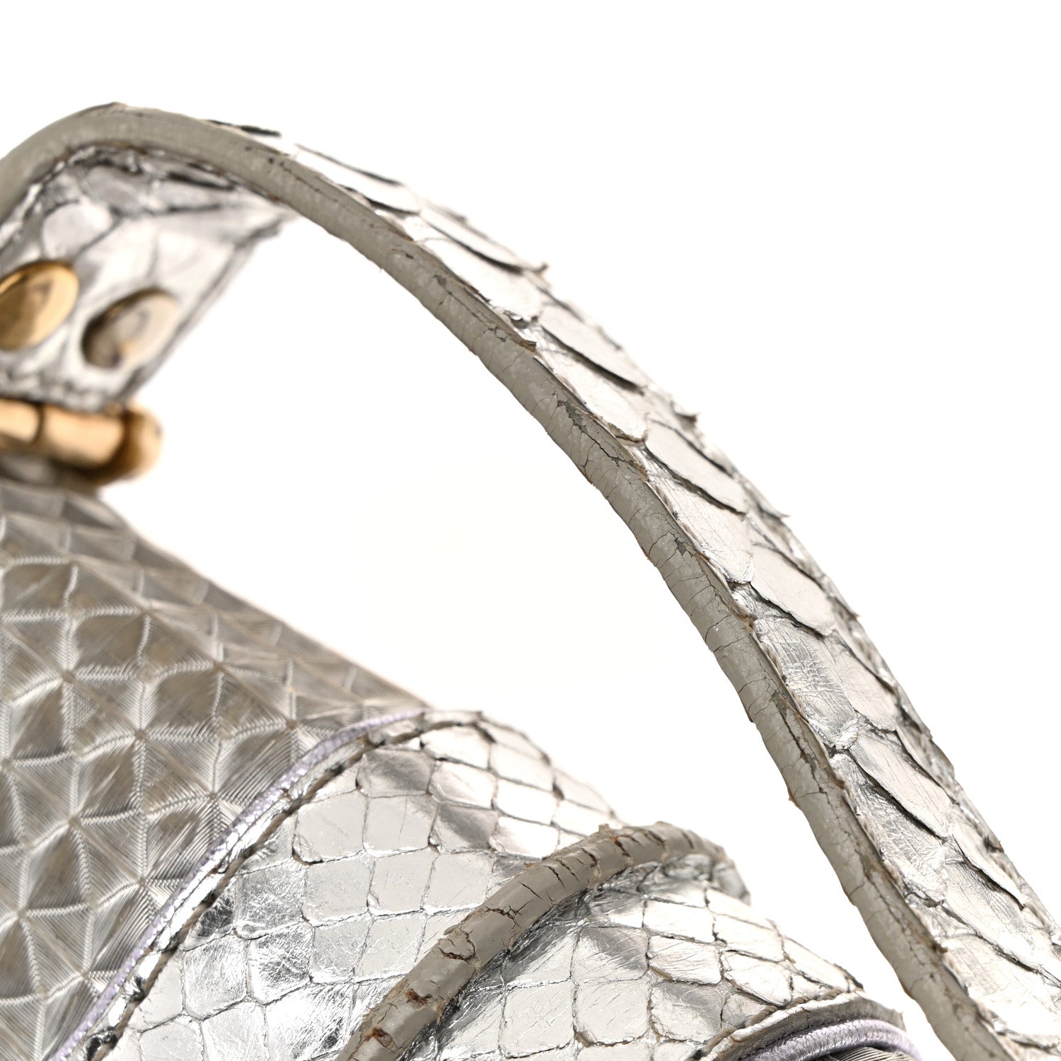 Fendi Snakeskin Nylon Vanity Mirror Clutch Transparent 12 of 14