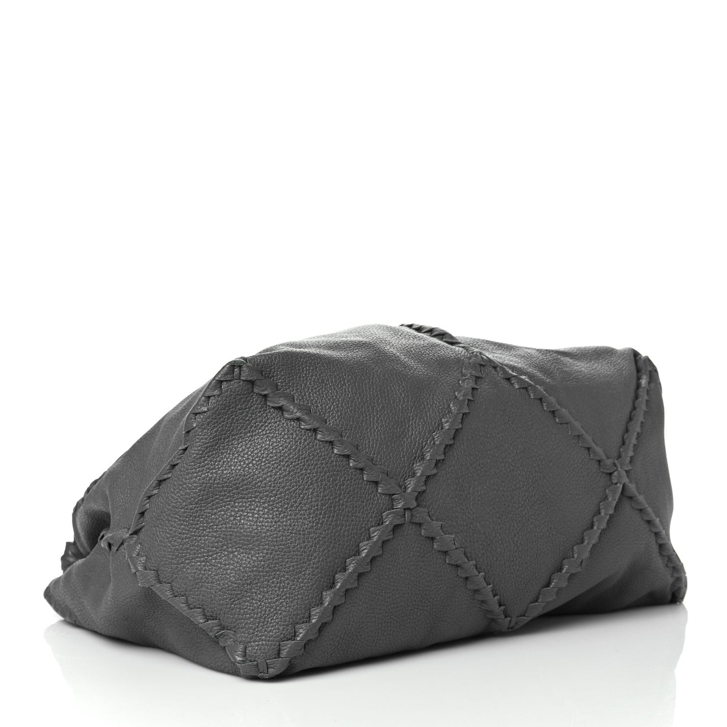 Washed Cervo Deerskin Large Hobo Grey