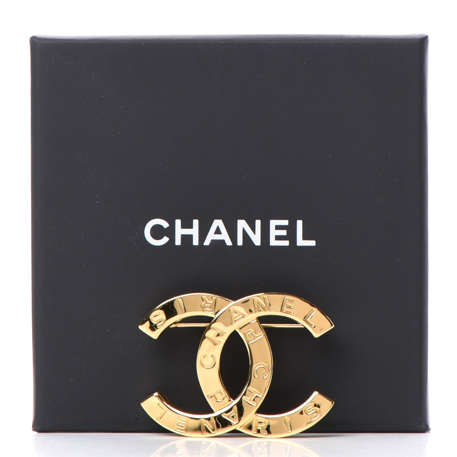 Chanel Metal Paris Button CC Large Brooch Gold 6 of 6