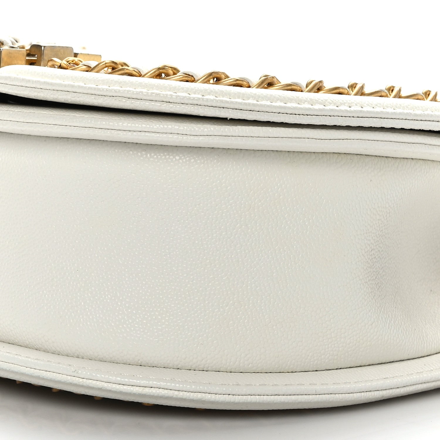 Chanel Caviar Quilted Small Chain Around Boy Messenger Bag White 8 of 9