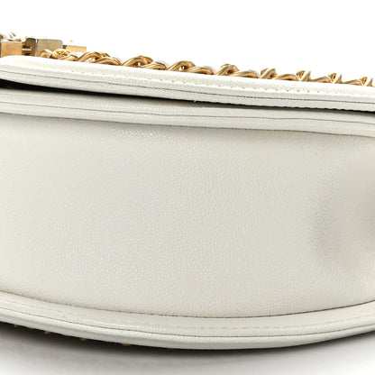 Chanel Caviar Quilted Small Chain Around Boy Messenger Bag White 8 of 9
