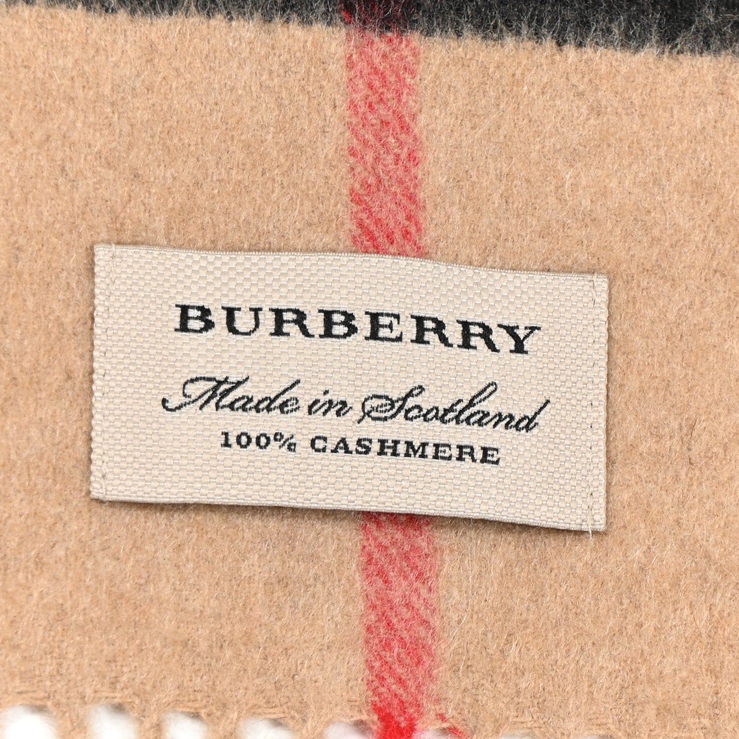 Burberry Cashmere Giant Check Fringe Scarf Archive Beige 3 of 7
