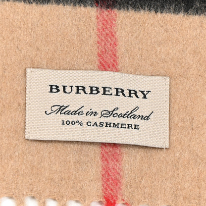 Burberry Cashmere Giant Check Fringe Scarf Archive Beige 3 of 7