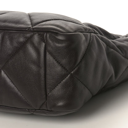 Chanel Lambskin Quilted Chanel 19 East West Shopping Bag Burgundy 9 of 9