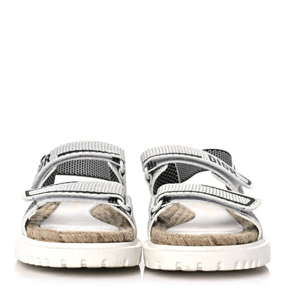 Christian Dior Technical Knit Jute Dioract 10mm Sandals 36 White Black 2 of 7