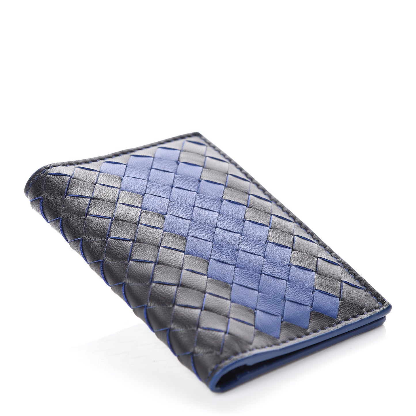 Intrecciato VN Card Case Black Blue