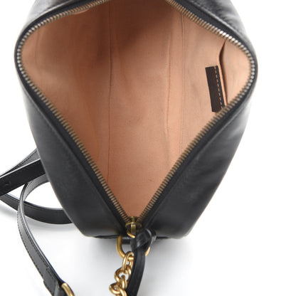 Gucci Calfskin Matelasse Small GG Marmont Chain Shoulder Bag Black 5 of 11