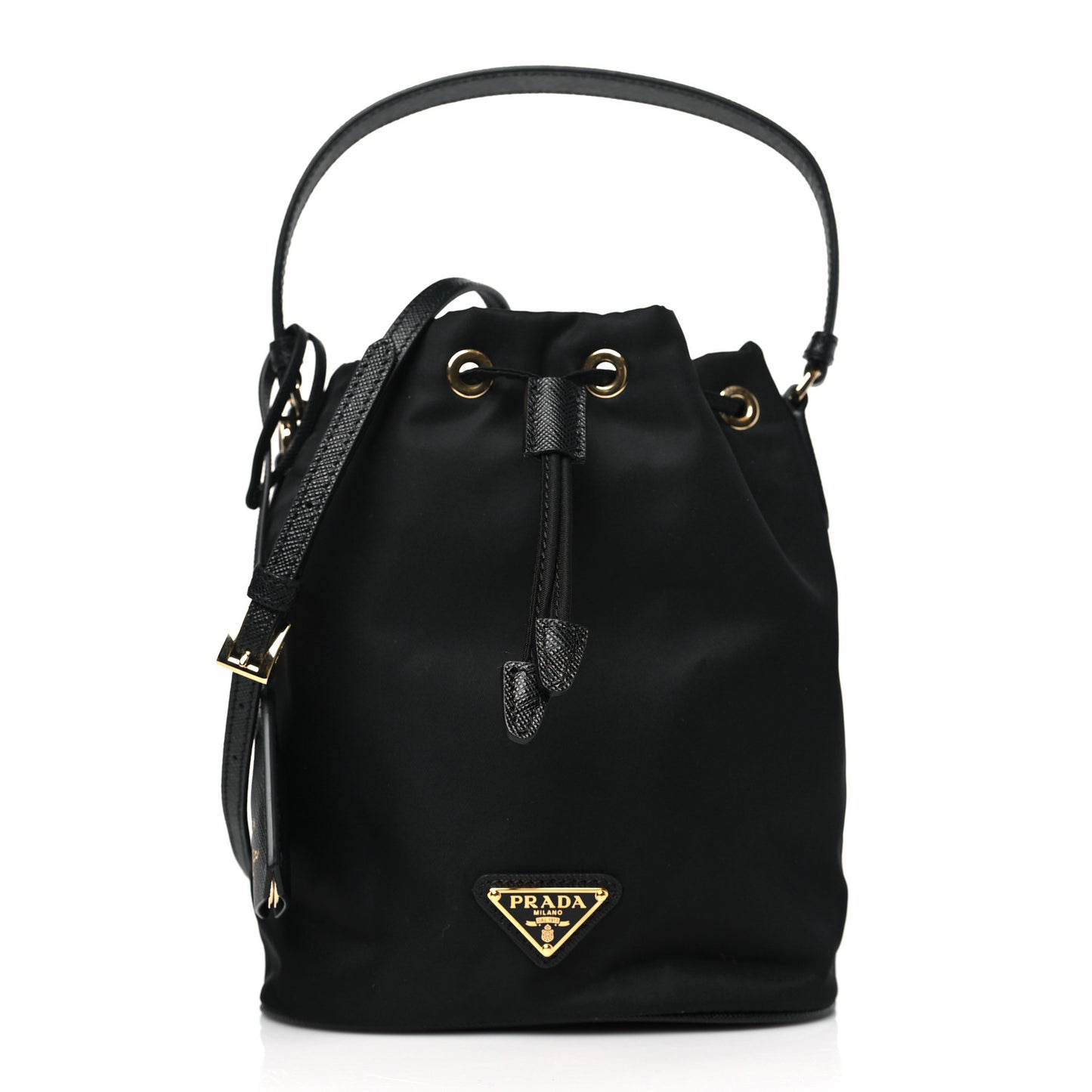 Re-Nylon Saffiano Mini Re-Edition 1978 Bucket Bag Black