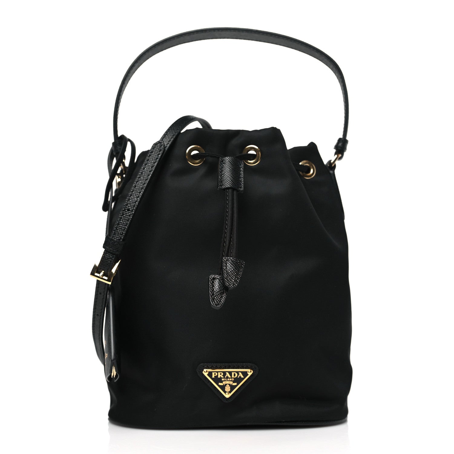Prada Re-Nylon Saffiano Mini Re-Edition 1978 Bucket Bag Black 1 of 8