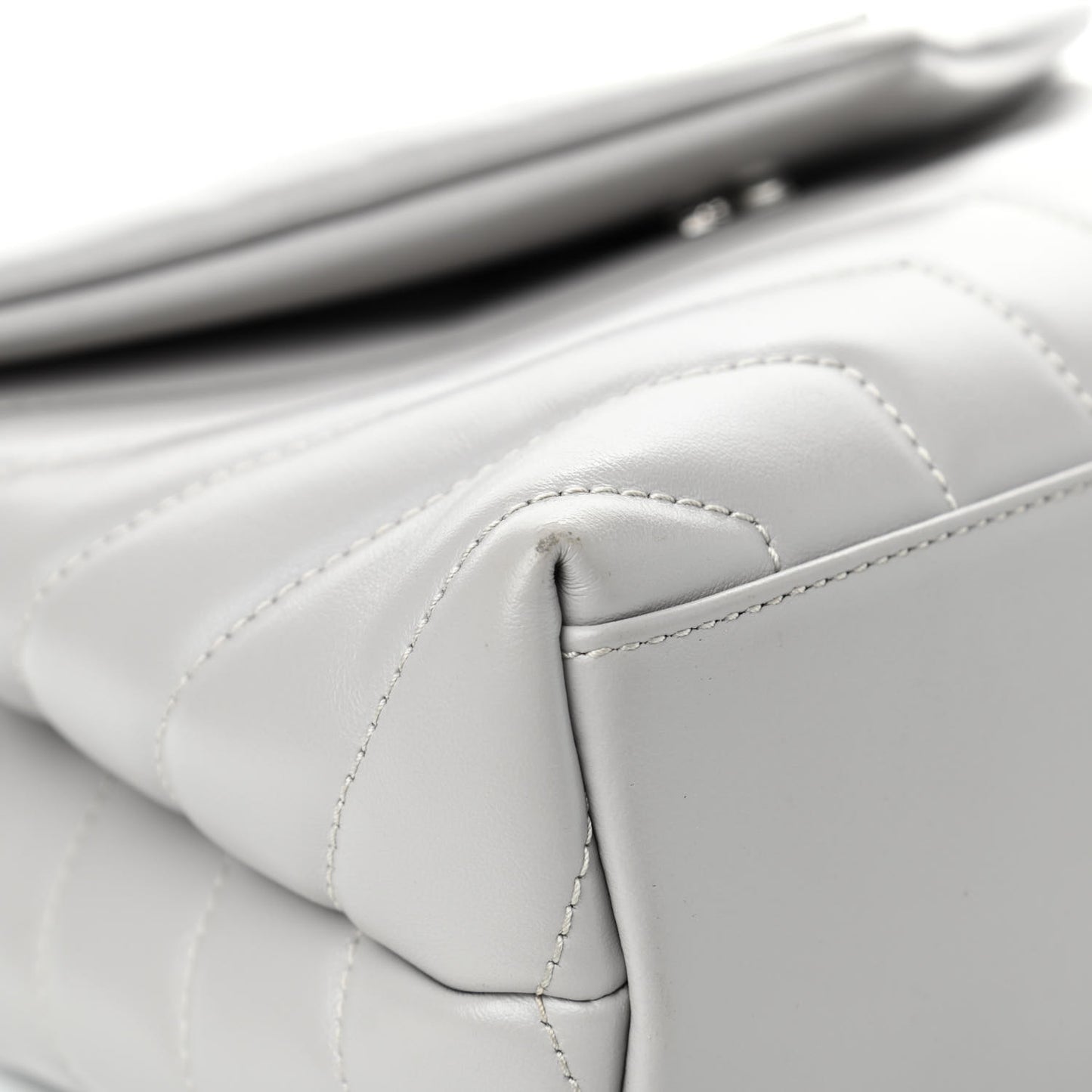 Calfskin Y Quilted Monogram Small Loulou Chain Satchel Granite