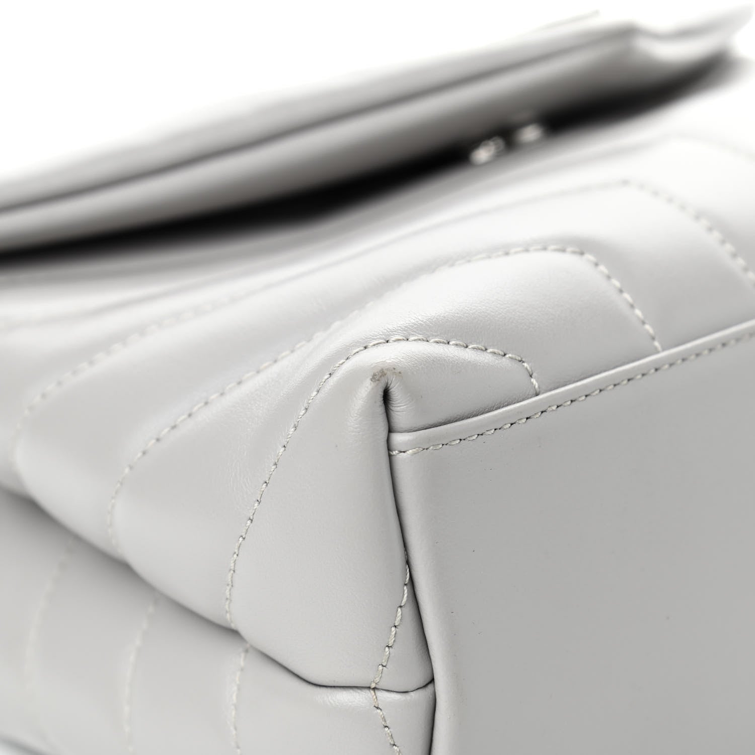 Saint Laurent Calfskin Y Quilted Monogram Small Loulou Chain Satchel Granite 7 of 9