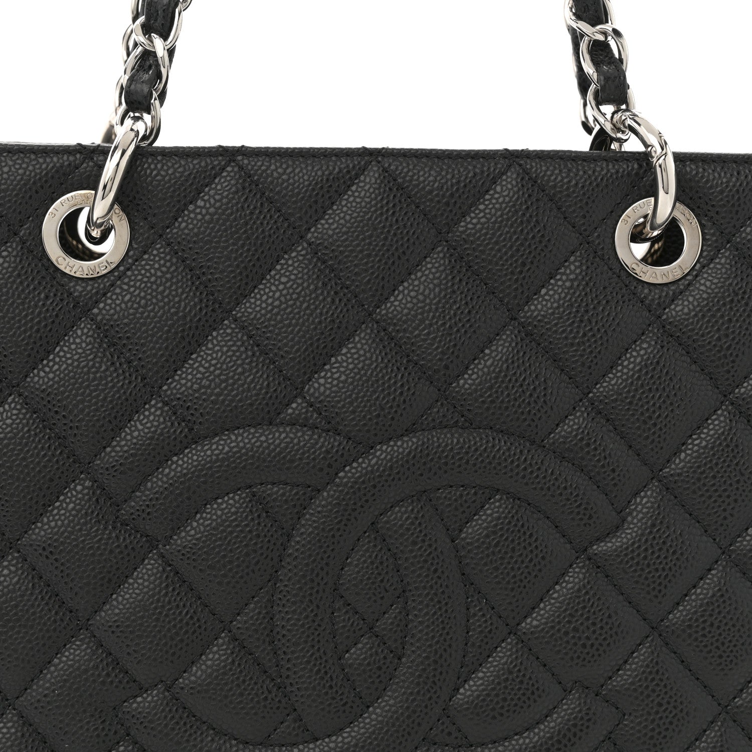 Chanel Caviar Quilted XL Grand Shopping Tote GST Black 8 of 12