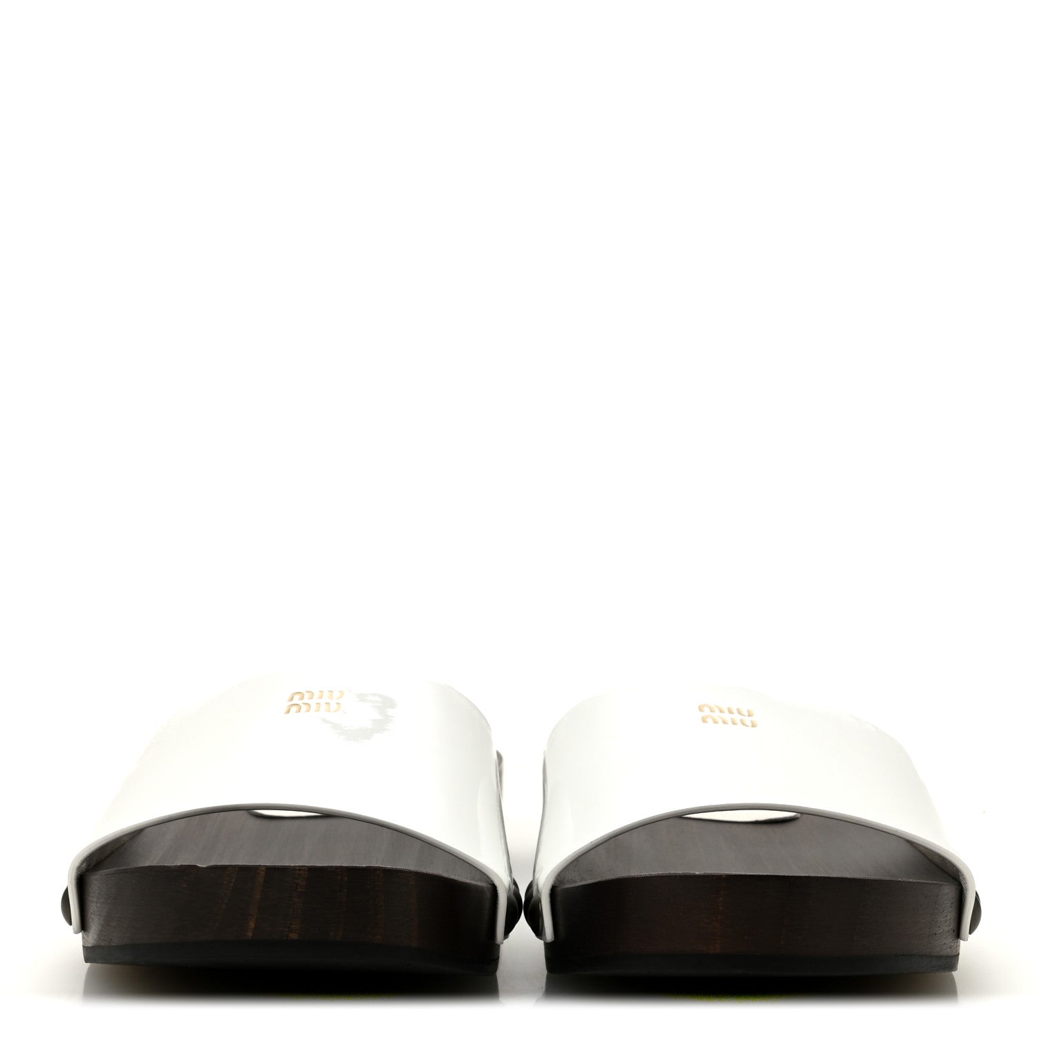 Miu Miu Vernice Logo Slide Clogs 36 White 3 of 10