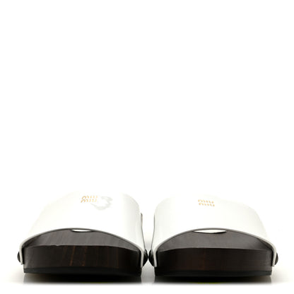 Miu Miu Vernice Logo Slide Clogs 36 White 3 of 10