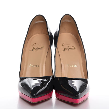 Christian Louboutin Patent Pigalle Plato 120 Pumps 35 Fluo Black Rose Matador 2 of 10
