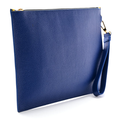 Versace Calfskin Heritage Barocco Print Wristlet Pouch Bluette 3 of 6