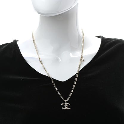 Chanel Pearl Crystal CC Necklace Gold 2 of 5