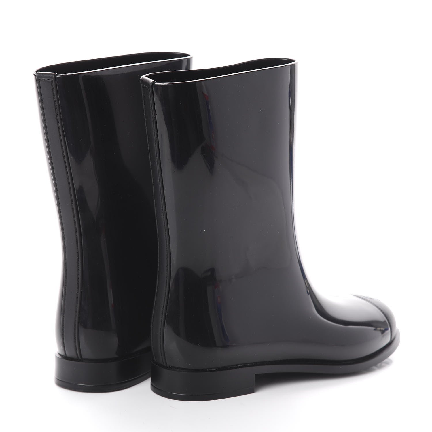 Chanel Rubber Rain Boots 36 Black 4 of 7
