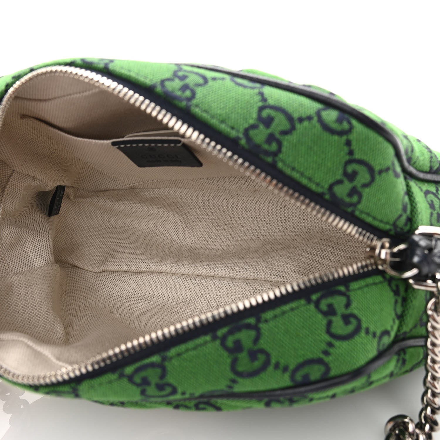 Gucci Monogram Multicolor Matelasse Diagonal Small GG Marmont Chain Shoulder Bag Green Blue 5 of 11