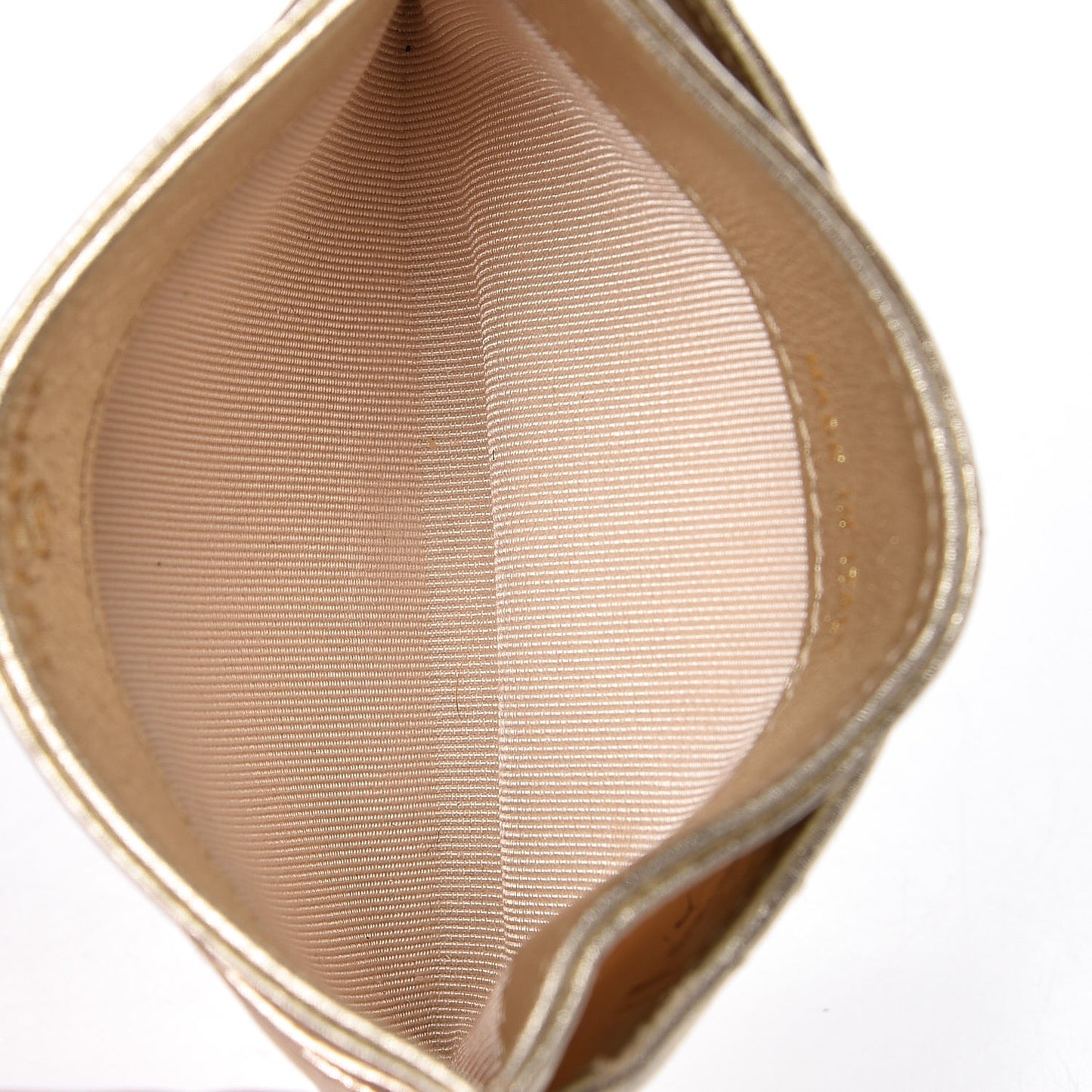 Metallic Lambskin Quilted CC Card Holder Gold
