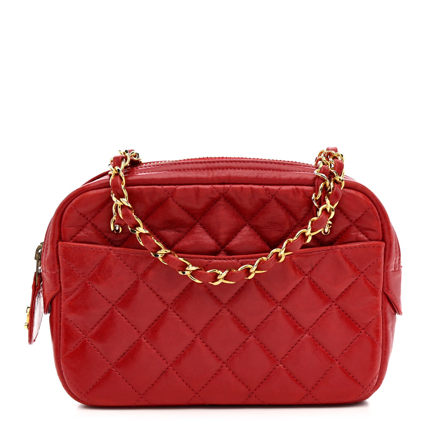 Chanel Lambskin Quilted Camera Case Red 1 of 16