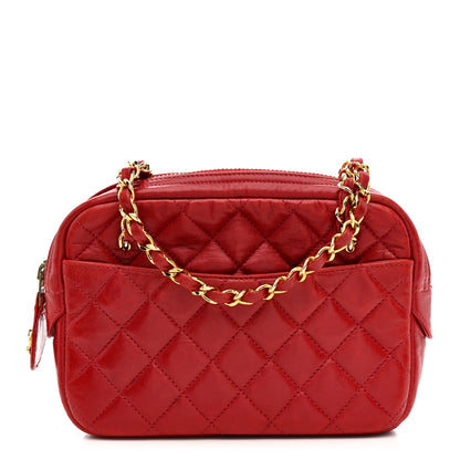 Chanel Lambskin Quilted Camera Case Red 1 of 16