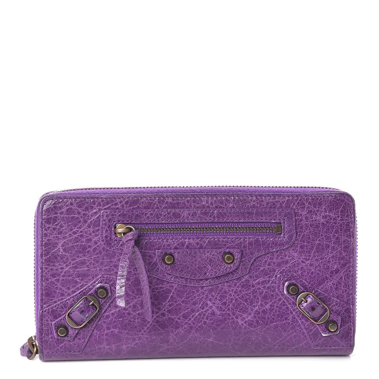Agneau Classic Hardware Continental Zip Around Wallet Ultraviolet