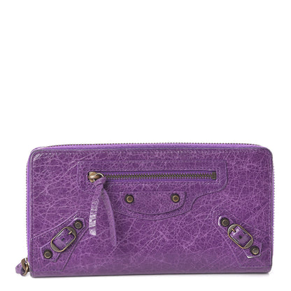 Balenciaga Agneau Classic Hardware Continental Zip Around Wallet Ultraviolet 1 of 7